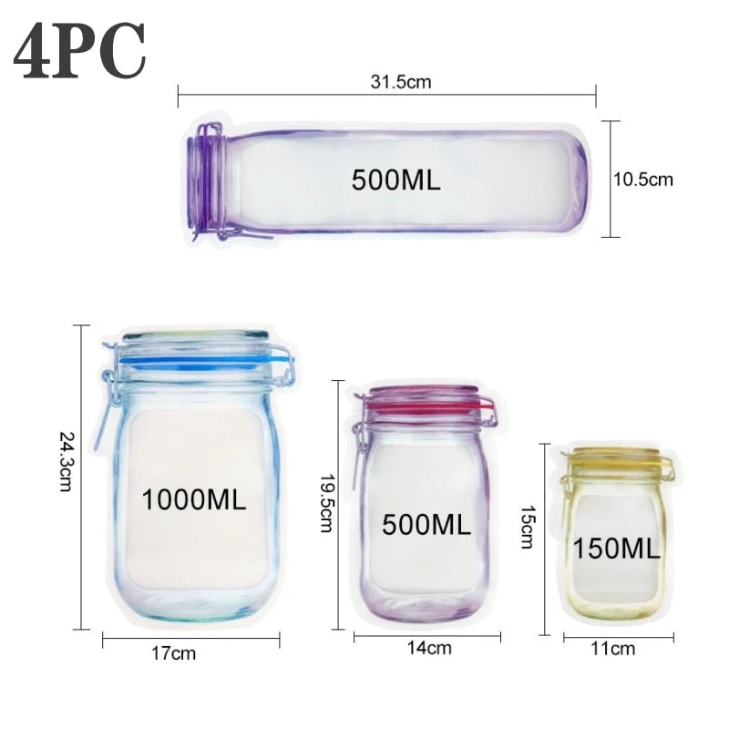 Storage Bags Transparent Reusable Foldable Design