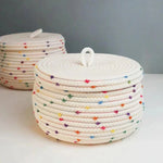 Storage Basket Cotton Rope With Lid Multicolored