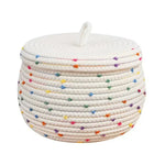 Storage Basket Cotton Rope With Lid Multicolored