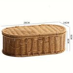 Storage Basket Faux Rattan Woven Dust-Protected
