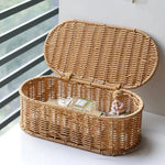Storage Basket Faux Rattan Woven Dust-Protected