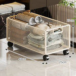 Storage Basket Metal Mesh Stackable With Handle