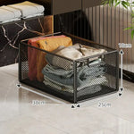 Storage Basket Metal Mesh Stackable With Handle