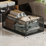 Storage Basket Metal Mesh Stackable With Handle