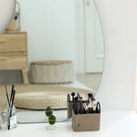 Storage Basket PU Leather Iron Frame With Handles