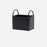 Storage Basket PU Leather Iron Frame With Handles
