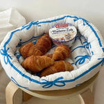 Storage Basket Striped Cotton Blend Machine Washable