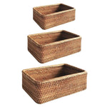 Storage Basket Woven Rattan-Style Three Sizes