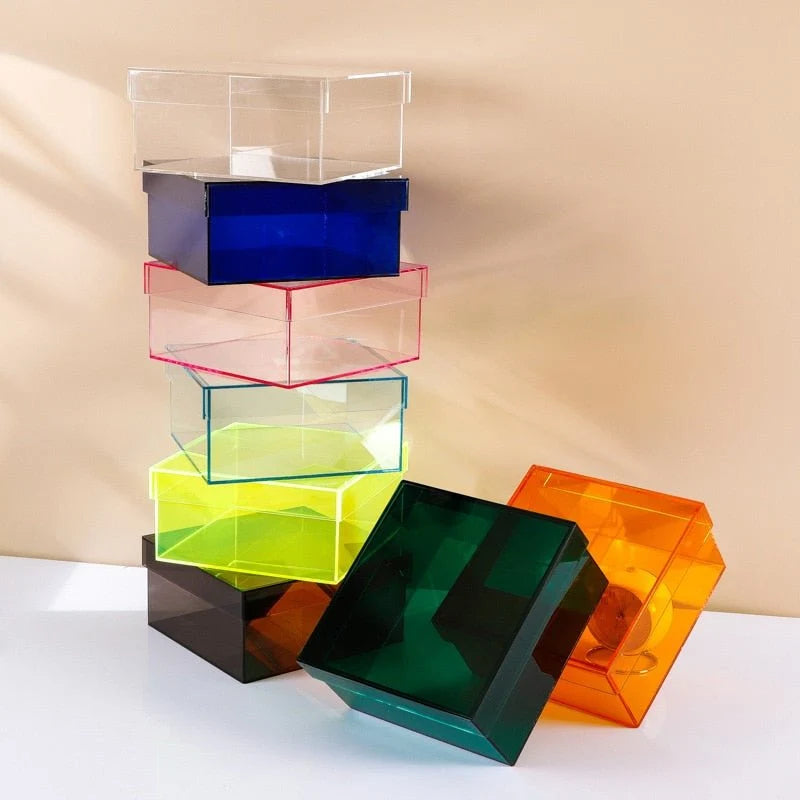 Storage Box Clear Acrylic Stackable With Lid