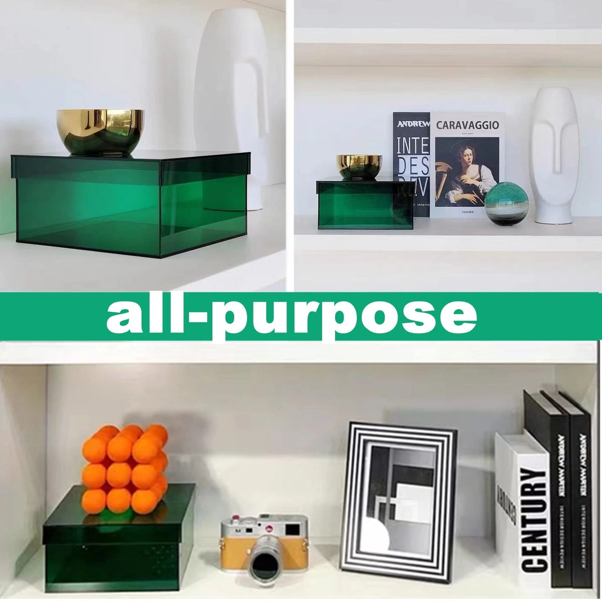 Storage Box Clear Acrylic Stackable With Lid