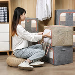 Storage Box Foldable Design Transparent Viewing Panel For Closet Organization