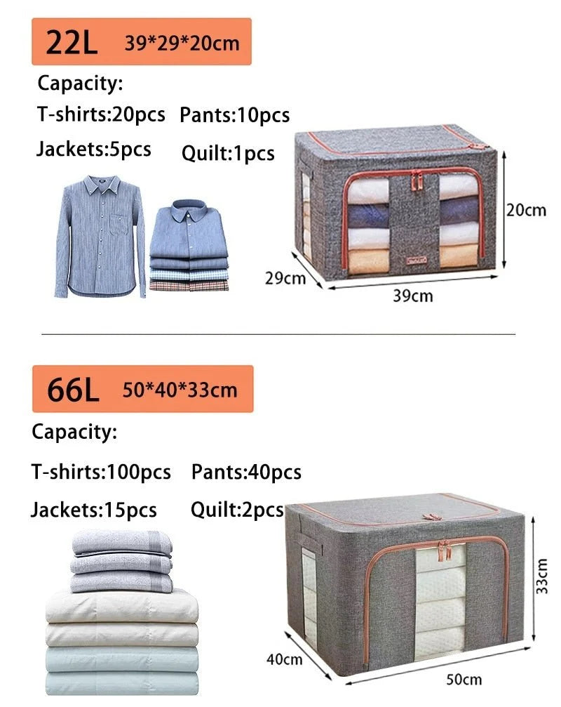 Storage Box Foldable Design Transparent Viewing Panel For Closet Organization