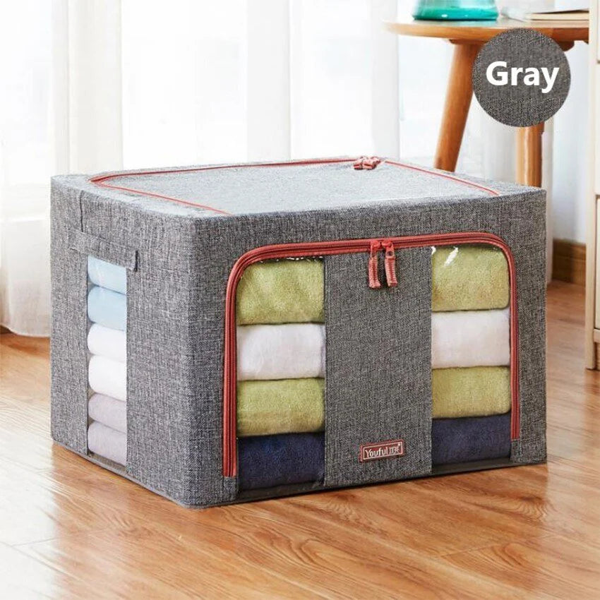 Storage Box Foldable Design Transparent Viewing Panel For Closet Organization