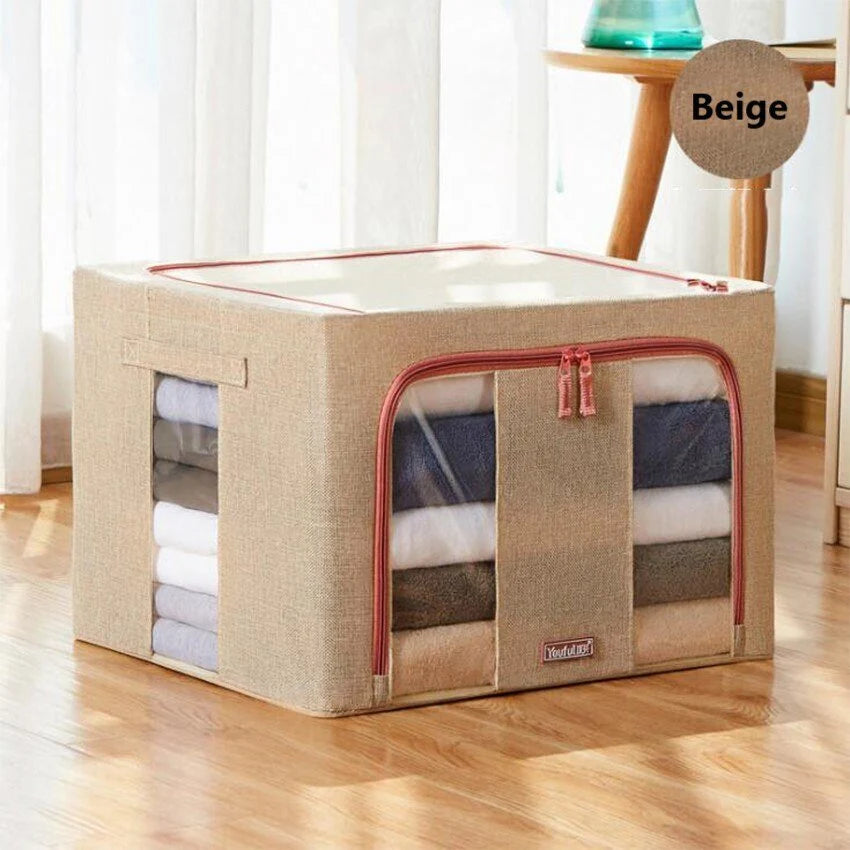 Storage Box Foldable Design Transparent Viewing Panel For Closet Organization