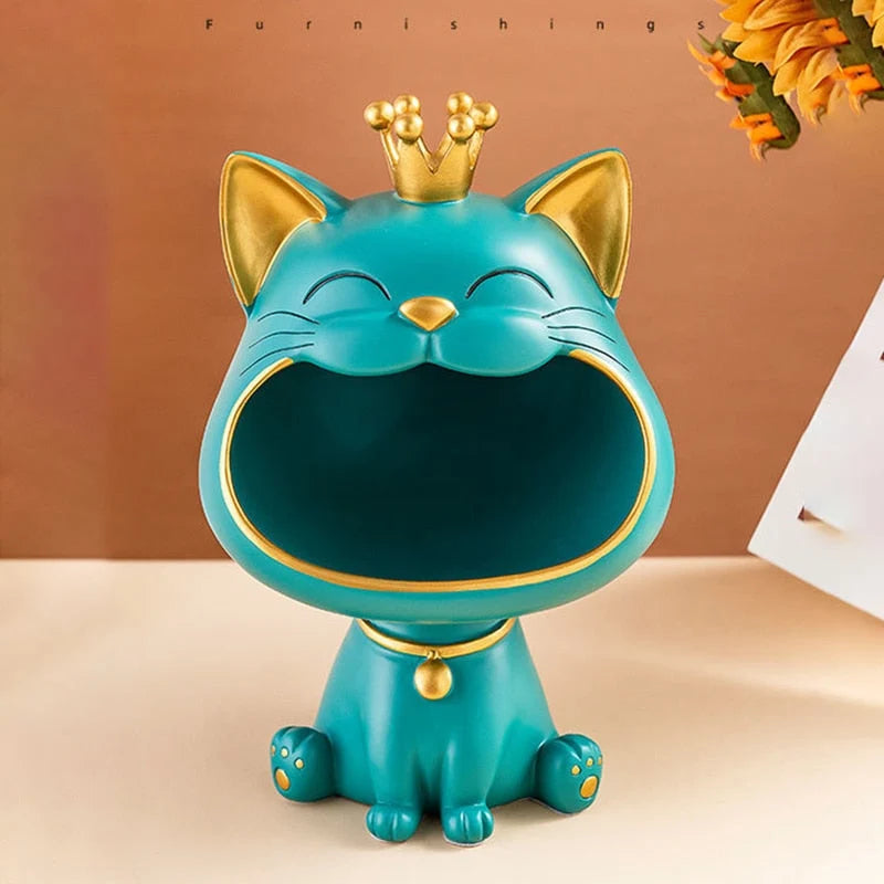 Storage Box Resin Lucky Cat Design