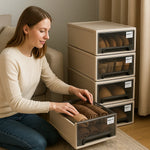 Storage Box Stackable Sliding Drawer Space-Saving