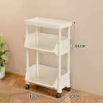 Storage Cart Slim Rolling Open Storage With Hooks