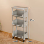 Storage Cart Slim Rolling Open Storage With Hooks
