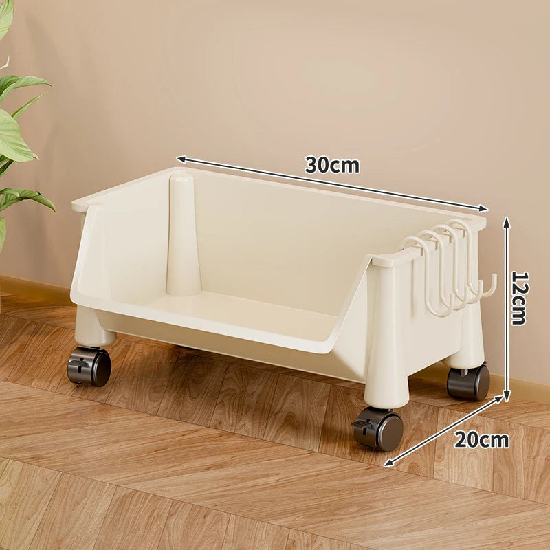 Storage Cart Slim Rolling Open Storage With Hooks