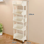 Storage Cart Slim Rolling Open Storage With Hooks