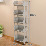 Storage Cart Slim Rolling Open Storage With Hooks