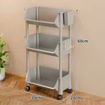 Storage Cart Slim Rolling Open Storage With Hooks