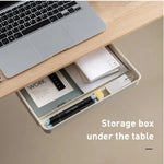 Storage Drawer Under Desk Adhesive Mounting Compartments