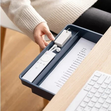 Storage Drawer Under Desk Adhesive Mounting Compartments