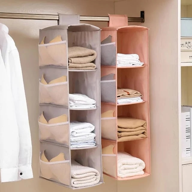 Storage Rack Four-Tier Foldable Dustproof Oxford Cloth