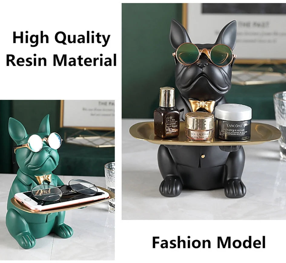 Storage Tray Bulldog Design High-Grade Resin