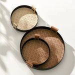 Storage Tray Iron & Rattan Jewelry Organizer