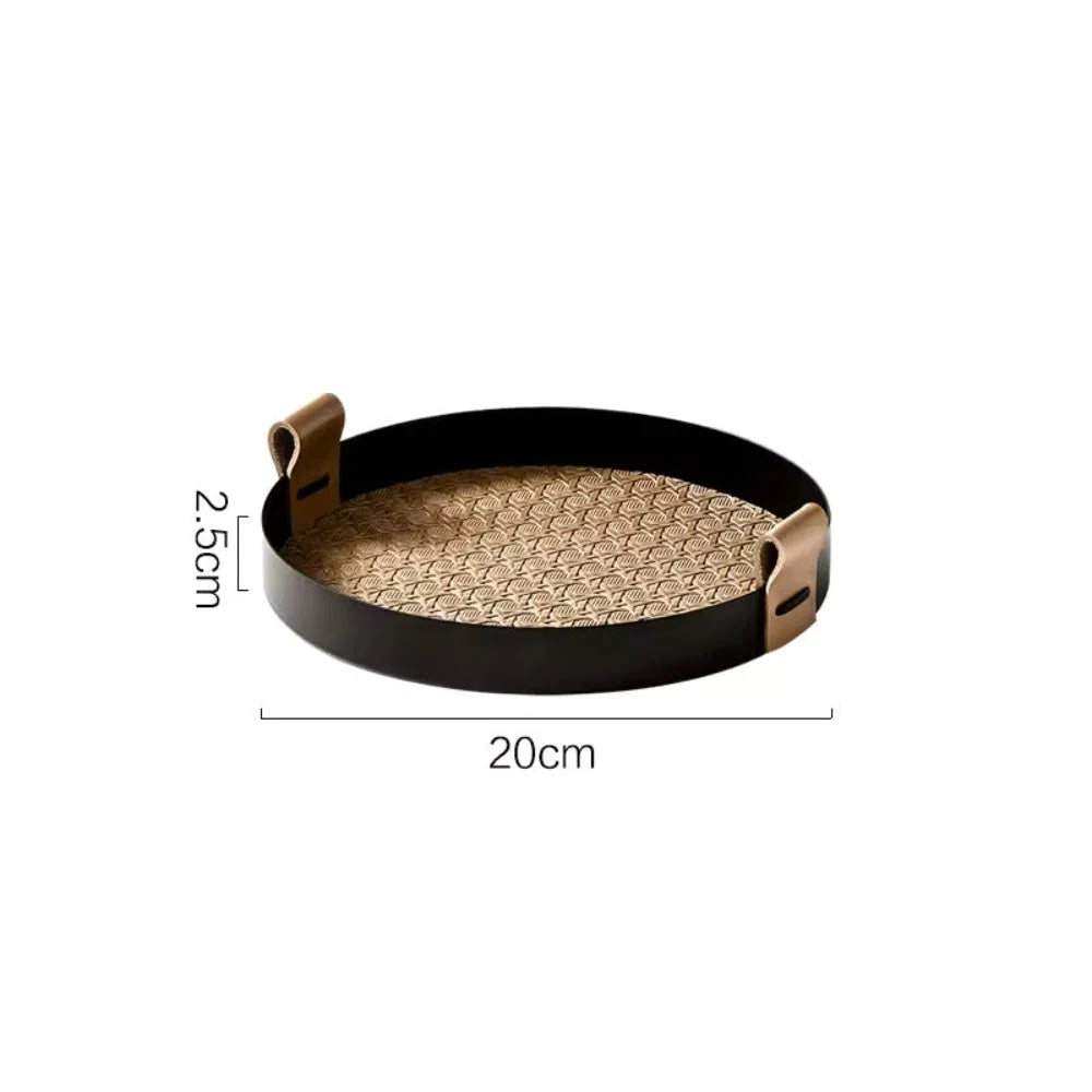 Storage Tray Iron & Rattan Jewelry Organizer