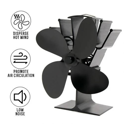 Stove Fan Heat-Powered Quiet Air Circulation