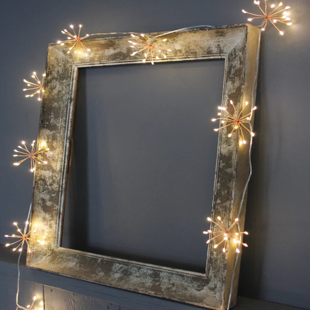 String Lights Copper Starburst Warm White Battery Or Plug-In