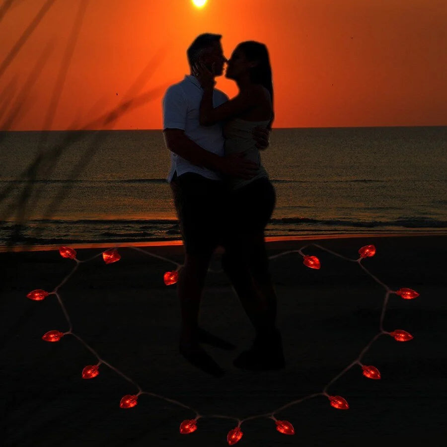 String Lights Heart-Shaped Battery-Operated Waterproof