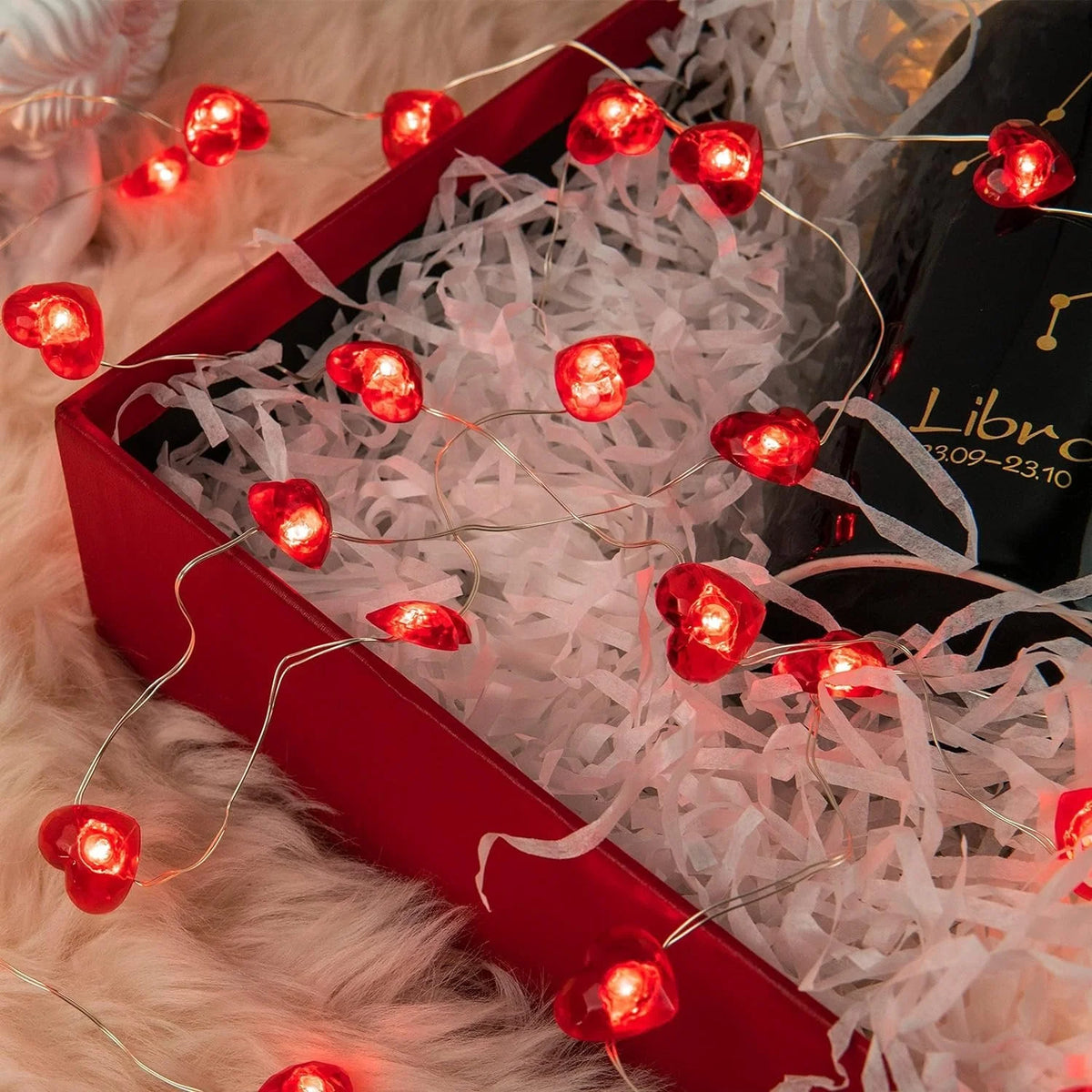 String Lights Heart-Shaped Battery-Operated Waterproof