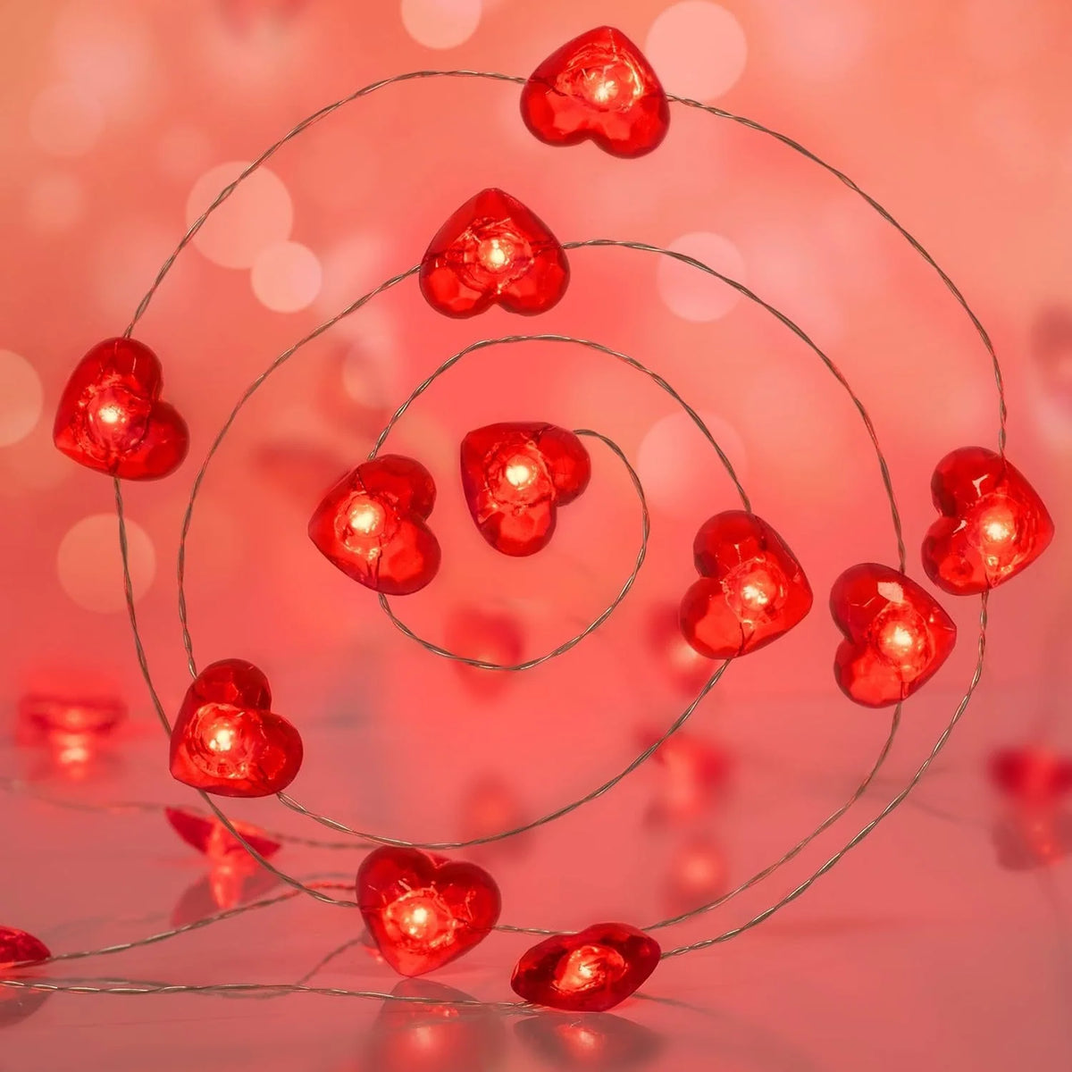 String Lights Heart-Shaped Battery-Operated Waterproof