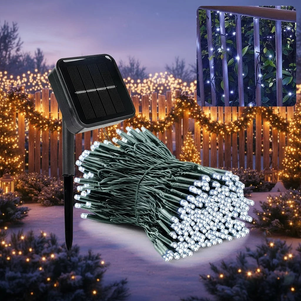String Lights Solar-Powered 8 Modes Weather-Resistant