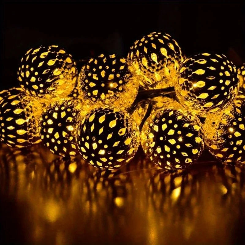 String Lights Solar-Powered Moroccan Ball IP65 Waterproof