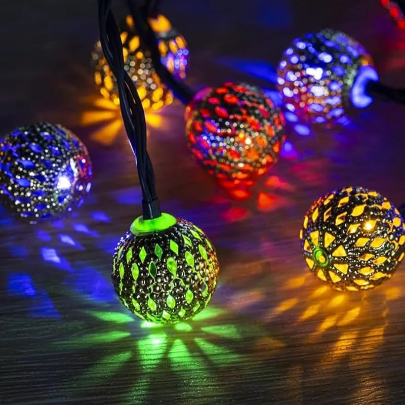 String Lights Solar-Powered Moroccan Ball IP65 Waterproof