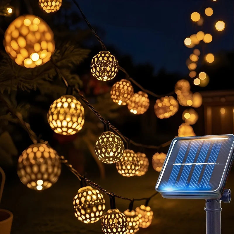 String Lights Solar-Powered Moroccan Ball IP65 Waterproof