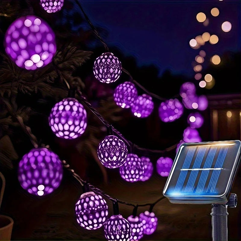 String Lights Solar-Powered Moroccan Ball IP65 Waterproof