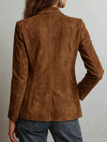 Suede Jacket Sustainable Suede Vintage Style Contrast Stitching