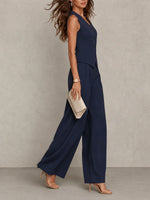 Suit Set Tailored Vest Wide-Leg Pants Breathable