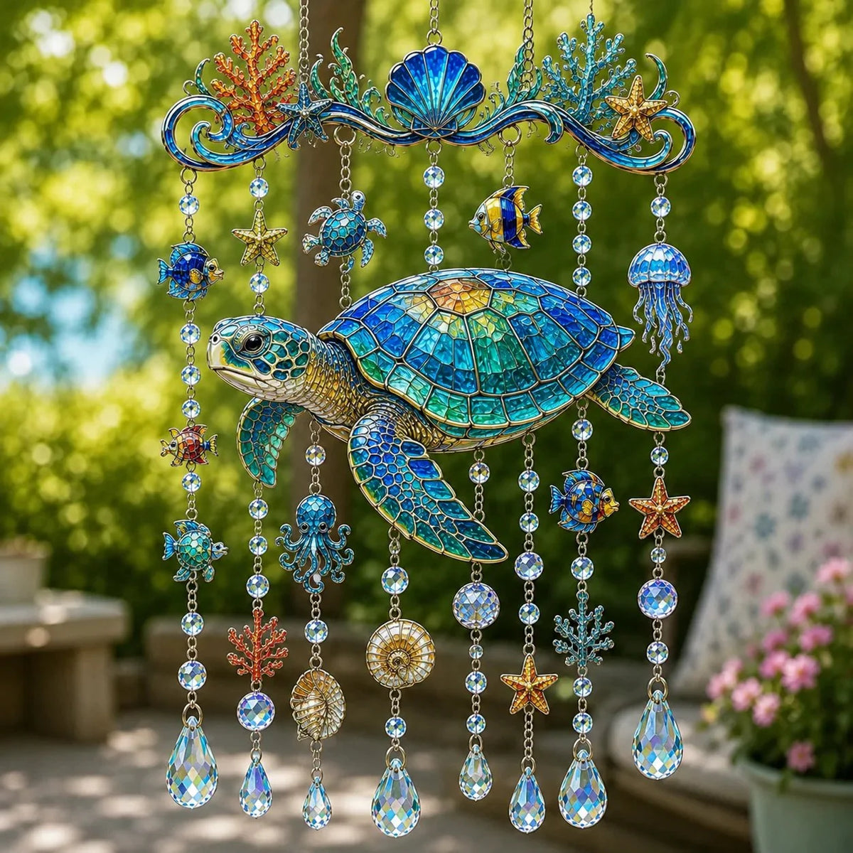 Suncatcher Wind Chime Ocean Animal Beaded Strands