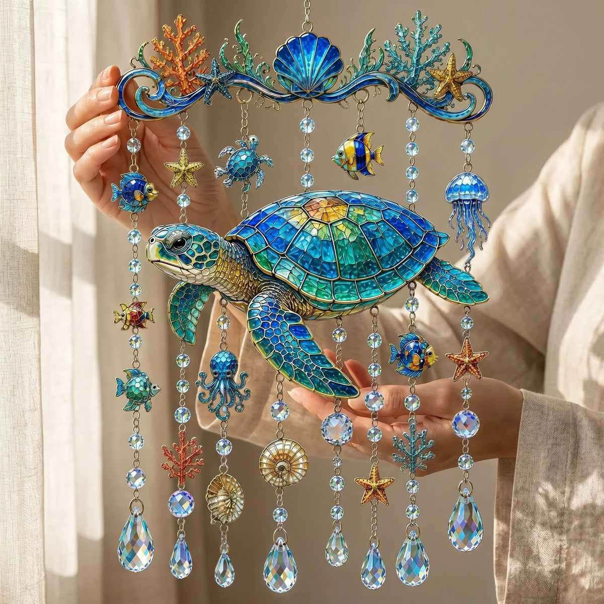 Suncatcher Wind Chime Ocean Animal Beaded Strands