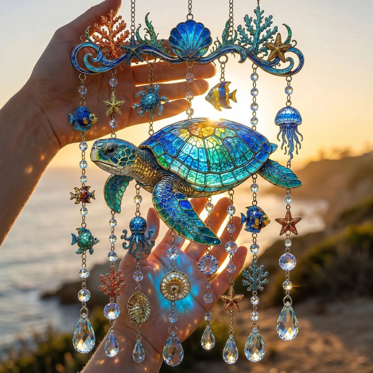 Suncatcher Wind Chime Ocean Animal Beaded Strands