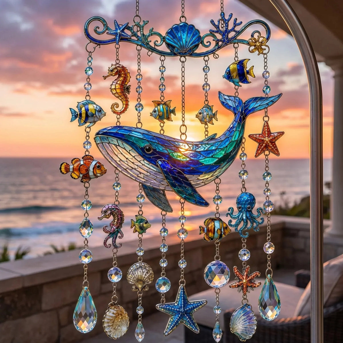 Suncatcher Wind Chime Ocean Animal Beaded Strands