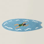 Surfboard Rug Shag Pile Striped Coastal Design
