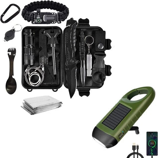 Survival Kit 15-In-1 Dynamo & USB Lights